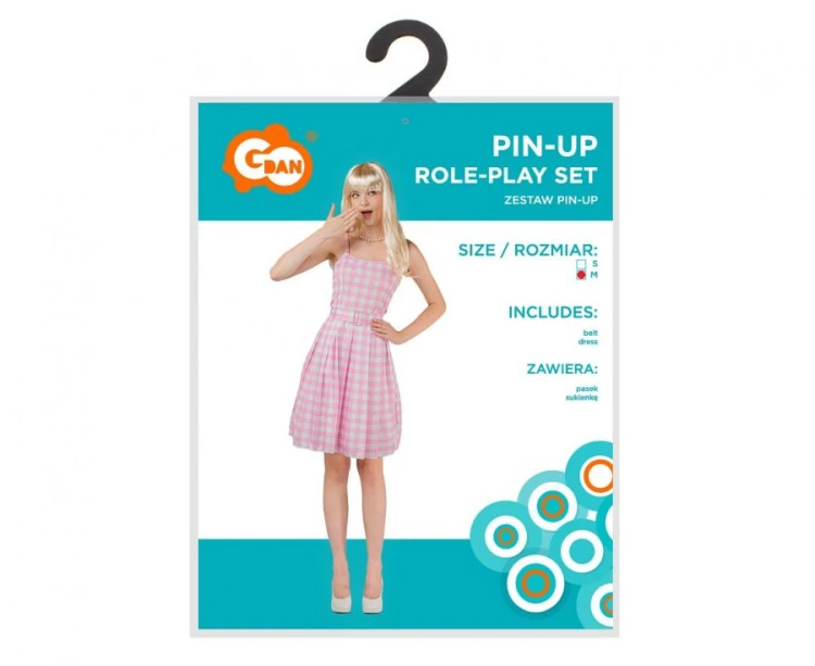 Zestaw dla dorosłych Pin-Up Przebranie Strój Kostium Sukienka Pasek rozm. M