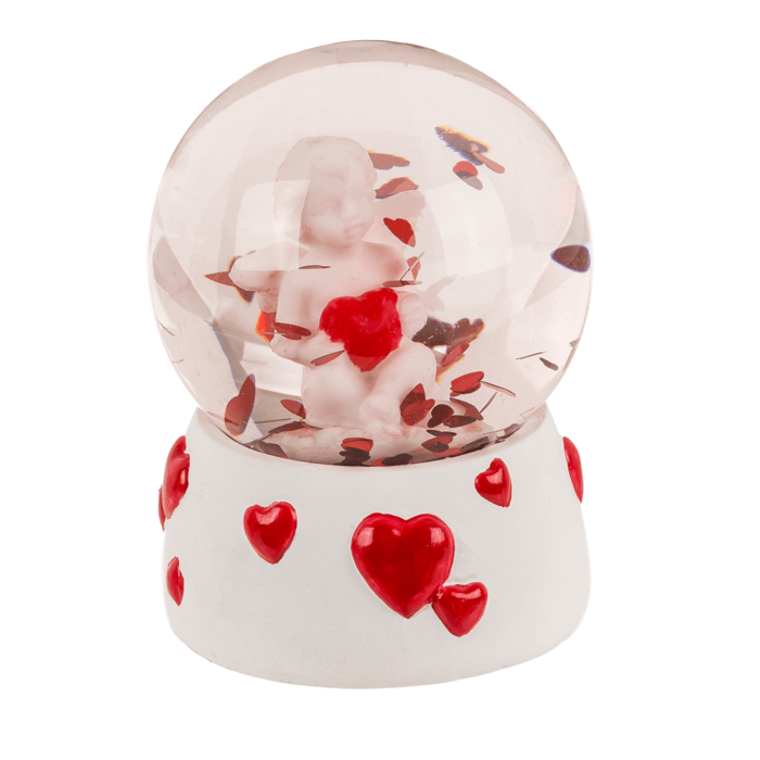 Kula Śnieżna z Brokatem Aniołek z Sercem Dekoracja do potrząsania mix  (1).png