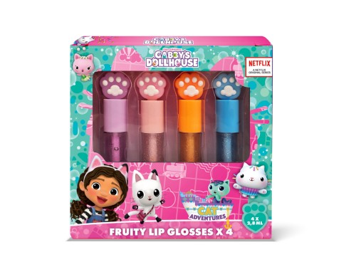 Owocowe Błyszczyki do Ust Gabby's Dollhouse zestaw 4 sztuk Zapachowe .jpg