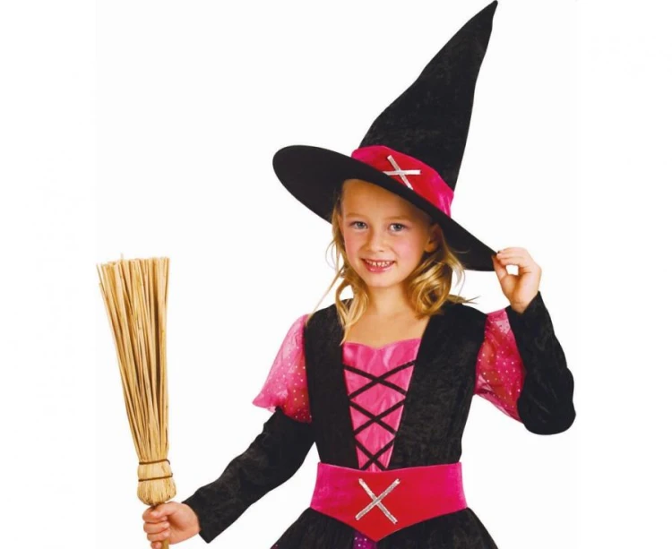 Zestaw dla dzieci Purpurowa Czarownica Przebranie Strój rozm. 120/130 cm