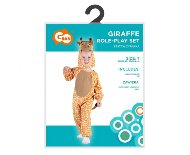 Zestaw dla dzieci Żyrafka Przebranie Strój Kostium z ogonem rozm. 92/104 cm