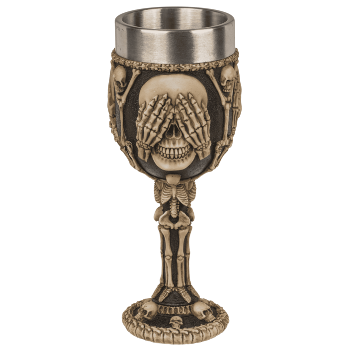 Kielich Czaszka wkład ze stali nierdzewnej Nie mów nie widź nie słuchaj zła  (2).png