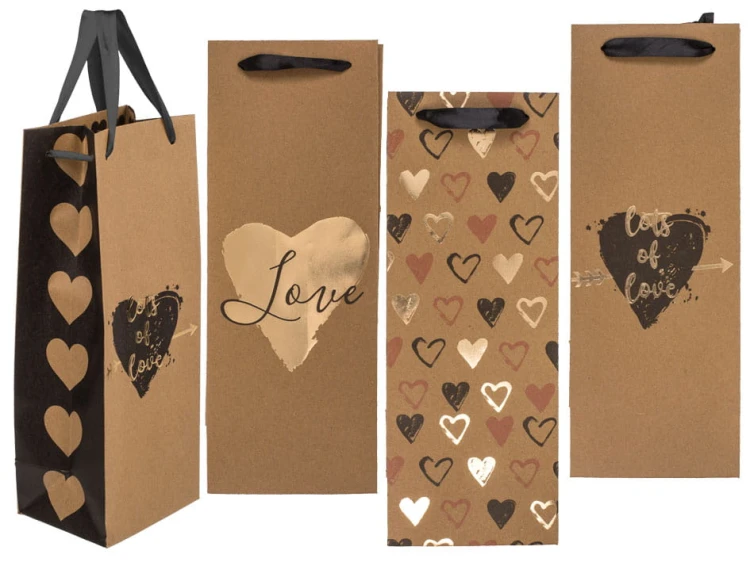 Papierowa Torba na Wino Motyw Serc Walentynki prezentowa 33x12x10 cm  (1).jpg