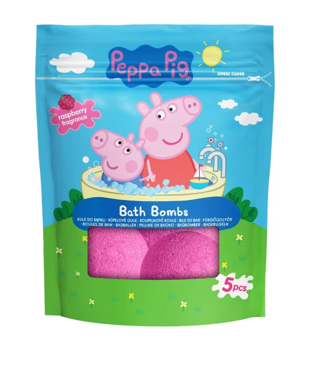 Świnka Peppa Owocowe Kule do Kąpieli Malina 5x50g .jpg