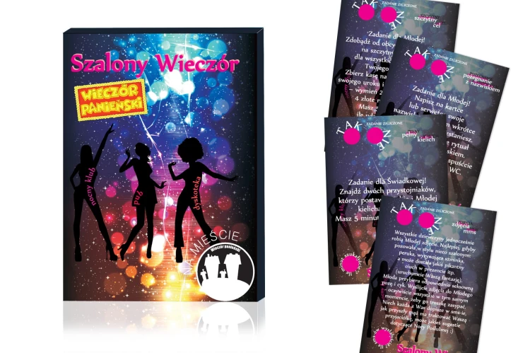 GRA SZALONY WIECZÓR PANIEŃSKI ZADANIA KARTY MIASTO 1