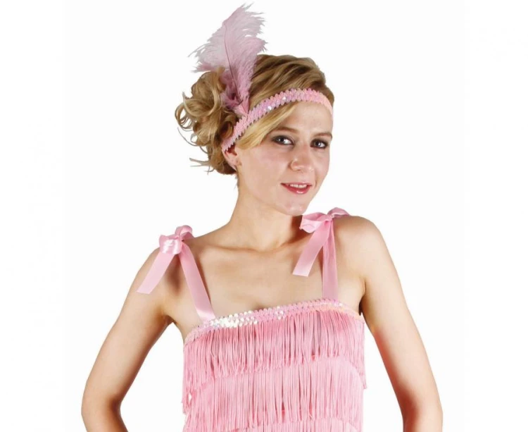 Zestaw dla dorosłych Flapper Różowa Przebranie Strój Kostium rozm. S