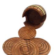 Drewniane Podstawki pod Kubki Szklanki Zestaw Beczka  (4).png