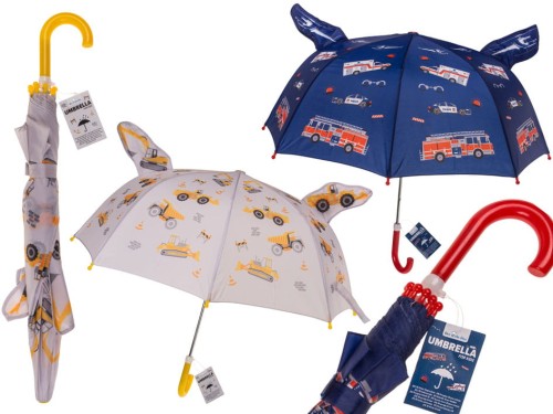 Parasolka 3D dla Dzieci Pojazdy Akcji w Deszczowy Dzień parasol dziecięcy  (1).jpg