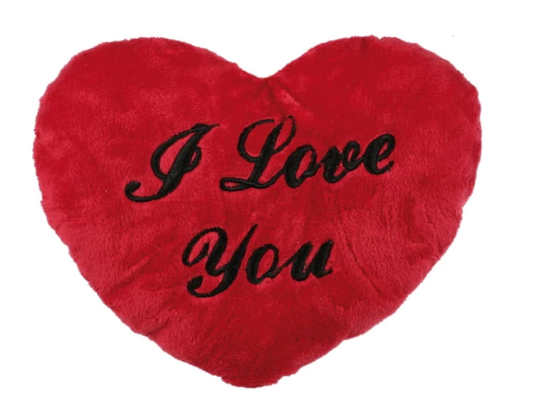 PODUSZKA SERCE I LOVE YOU 35 CM CZERWONE DUŻE NAPIS
