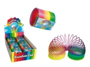 SPRĘŻYNA DO ZABAWY KOLOROWA TĘCZOWA PLASTIKOWA 2