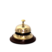 Mosiężny Gong Hotelowy na Drewnianej Podstawie dzwonek Elegancki  (1).png