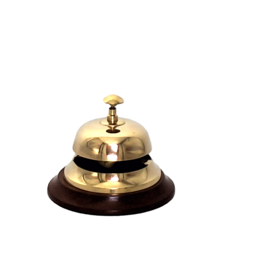 Mosiężny Gong Hotelowy na Drewnianej Podstawie dzwonek Elegancki  (1).png