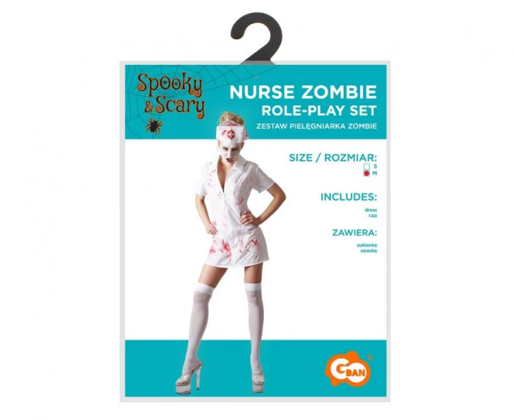 Zestaw dla dorosłych Pielęgniarka Zombie Przebranie Strój Kostium rozm. M