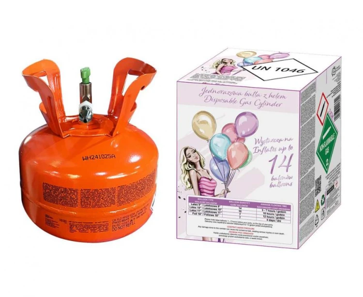 Butla z helem jednorazowa do pompowania napełniania balonów  0,090-0,108 m3