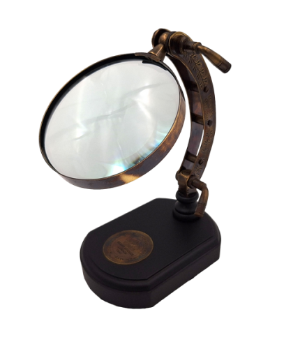 Lupa na Drewnianej Podstawie Figurka Ozdoba Elegancja w Stylu Retro  (1).png