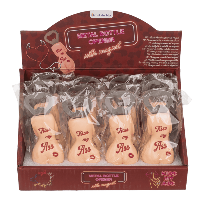 Metalowy Otwieracz do Butelek z Magnesem Kiss My Ass śmieszny  (4).png