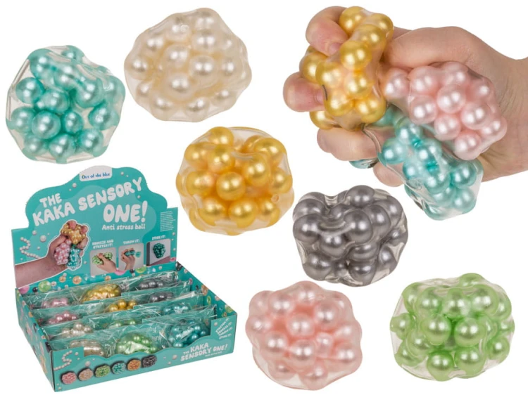 Lepki Gniotek KAKA Sensoryczna Piłka do Ściskania i Przyklejania z kulkami  (1).jpg