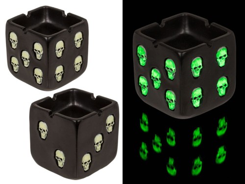 Popielniczka Czaszka Świecąca Groza w Ciemności fluorescencyjna  (1).jpg