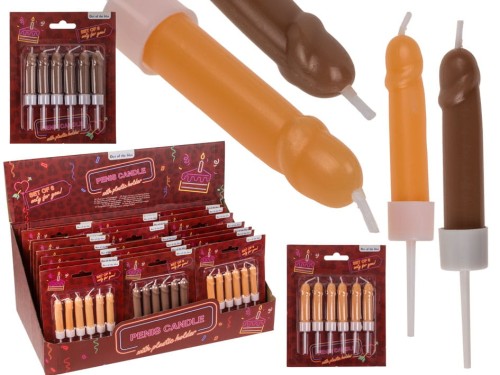 Zestaw Świeczek Penisy Plastikowa Podstawka Imprezowy Hit Wieczór Panieński  (1).jpg