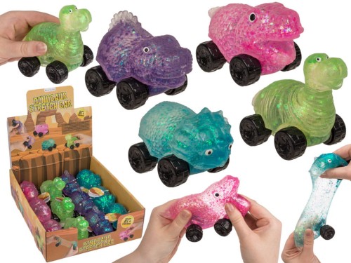 Rozciągliwy Dinozaur na Kółkach Zabawka Sensoryczna jeżdżący Gniotek  (1).jpg