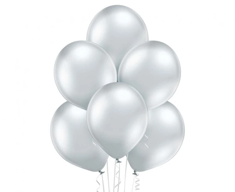 Balony chromowane Srebrne 30 cm lateksowe 100 szt. 12" Belbal