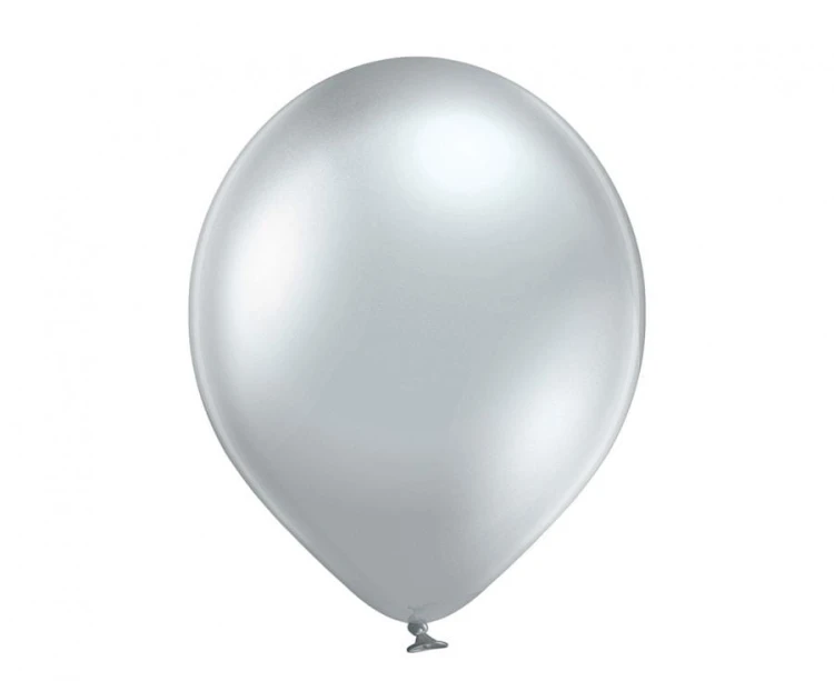 Balony chromowane Srebrne 30 cm lateksowe 100 szt. 12" Belbal