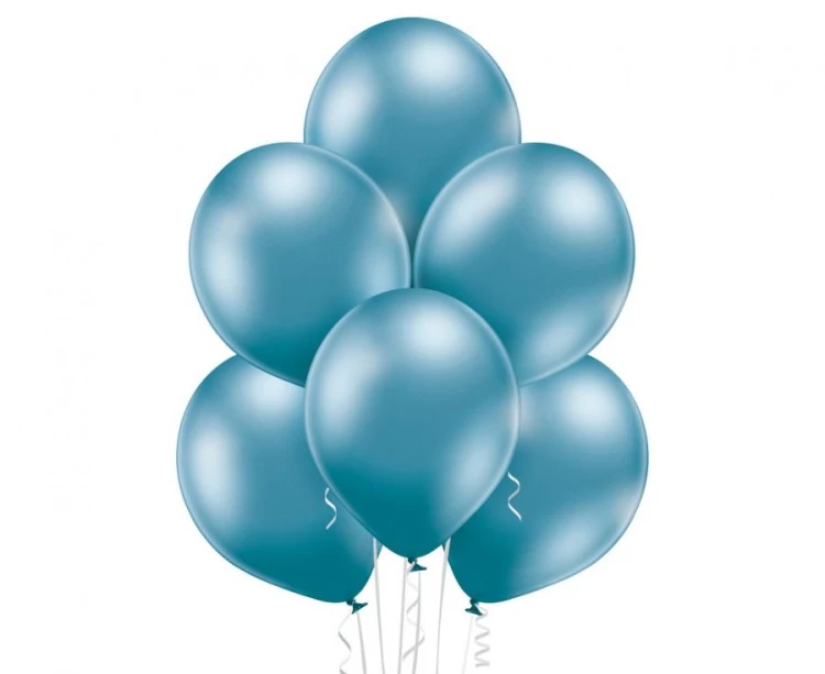 Balony chromowane Niebieskie 30 cm lateksowe 100 szt. 12" Belbal