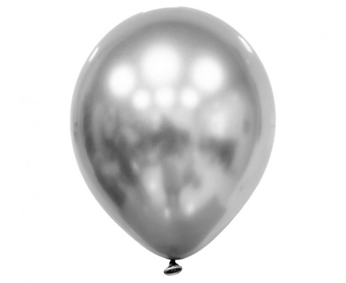 Balony chromowane srebrne 28 cm Decomex 11" luster Silver 100 szt.