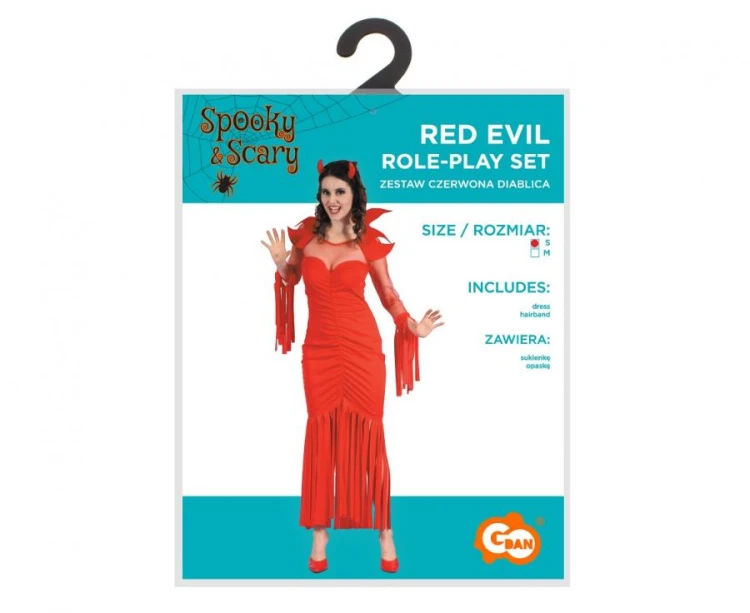 Zestaw dla dorosłych Czerwona Diablica Przebranie Strój Kostium rozm. S