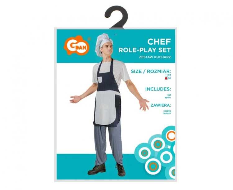 Zestaw dla dorosłych Kucharz Przebranie Strój Kostium rozm. 56