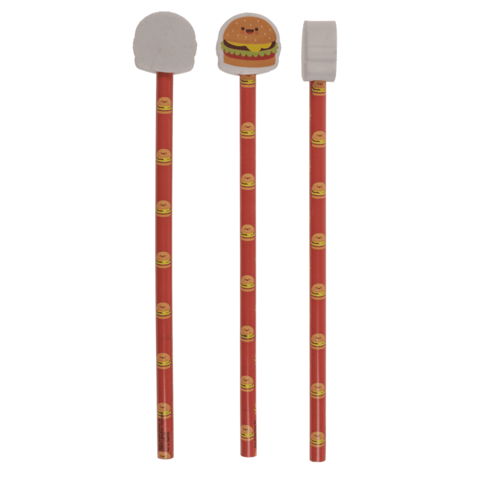 Ołówek z Gumką Fast Food  mix hamburger frytki pizza donut  (5).png