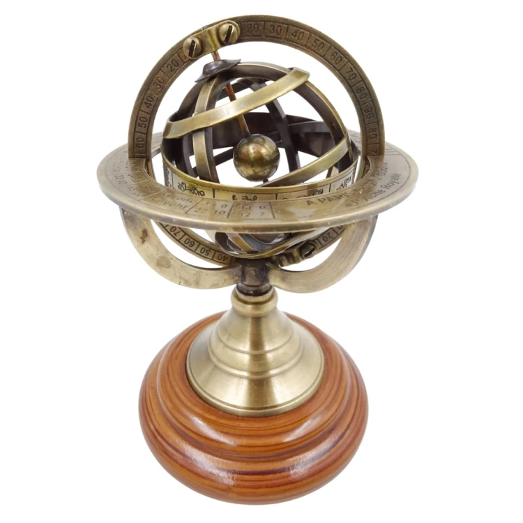 Mosiężne Astrolabium Figurka przyrząd pomiarowy Astronomiczny  (1).jpg