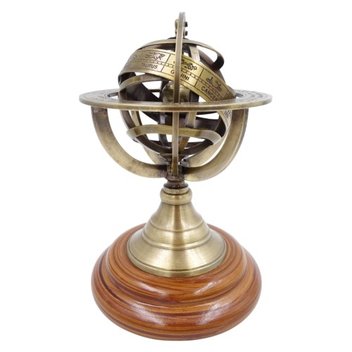 Mosiężne Astrolabium Figurka przyrząd pomiarowy Astronomiczny  (2).jpg