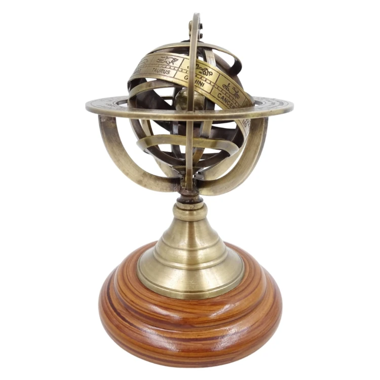 Mosiężne Astrolabium Figurka przyrząd pomiarowy Astronomiczny  (2).jpg