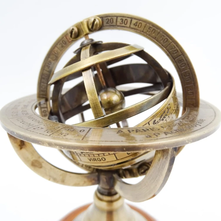 Mosiężne Astrolabium Figurka przyrząd pomiarowy Astronomiczny  (5).jpg