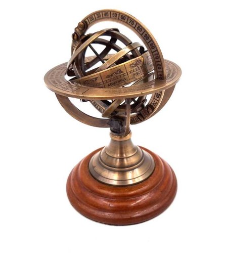 Mosiężne Astrolabium Retro Figurka przyrząd pomiarowy Astronomiczny 13,5 cm  (2).jpg