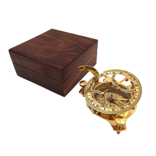 Kompas Mosiężny Dollond w Drewnianym Pudełku Klasyczny Replika  (1).png