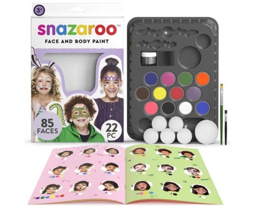 Zestaw Farb do Malowania Twarzy Urodzinowy brokat gąbki pędzelki