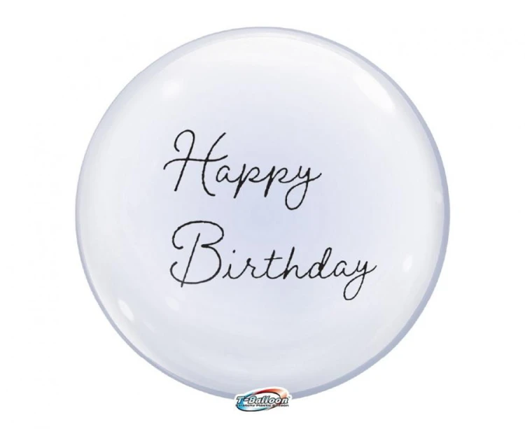Balon Takara Bubble Balloon Happy Birthday kaligrafowane 330 mm 10 szt