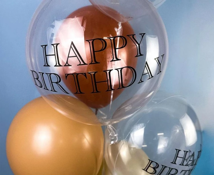Balon Takara Bubble Balloon Happy Birthday druk 330 mm 10 szt Wytrzymałe
