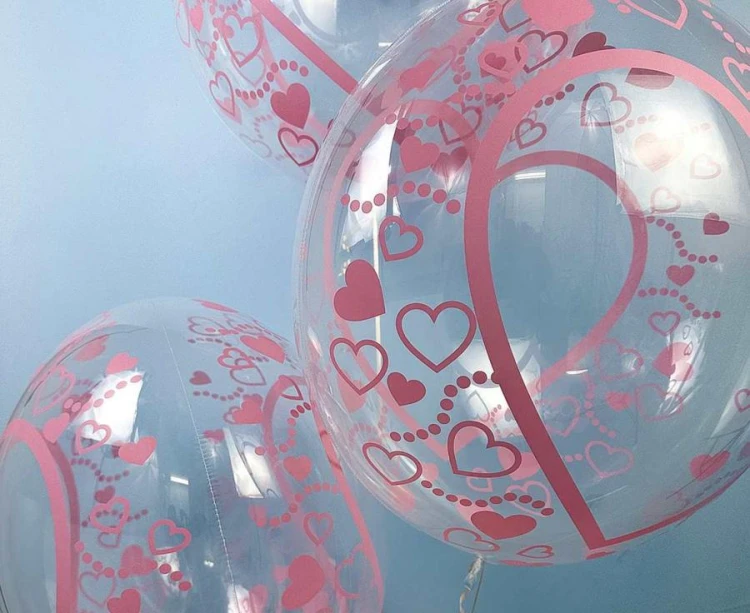 Balon Takara Bubble Balloon Serca i serduszka 555mm 10szt Mocne Wytrzymałe