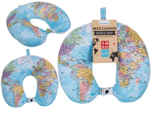 Poduszka na Szyję z Mapą Świata Podróżna Rogal Przenośna  (1).jpg