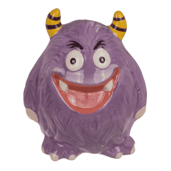 Skarbonka Ceramiczna – Fioletowy Potworek dla dzieci Pożeracz pieniędzy  (1).png
