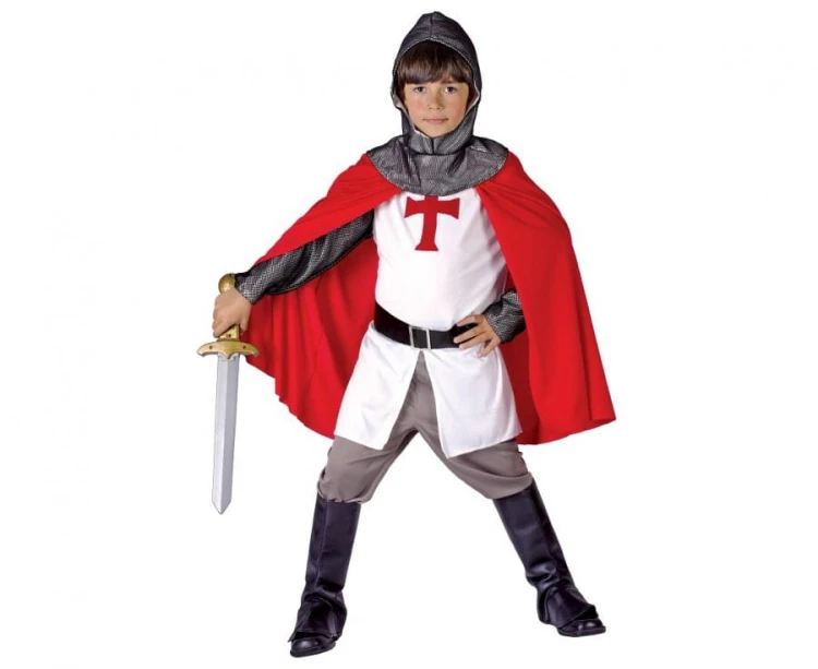 Zestaw dla dzieci Rycerz Krzyżak Przebranie Strój Kostium rozm. 120/130 cm