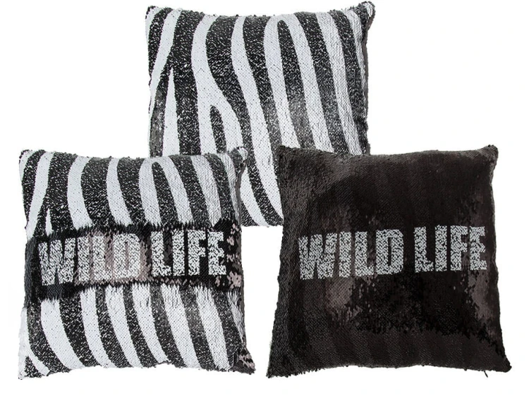 Dekoracyjna Poduszka Czarno-Biała Wild Life 40x40 Mix Wzorów 2.jpg