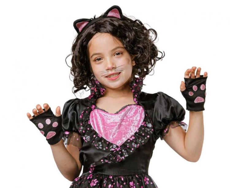 Zestaw dla dzieci Kotek Przebranie Strój Kostium rozm. 110/120 cm