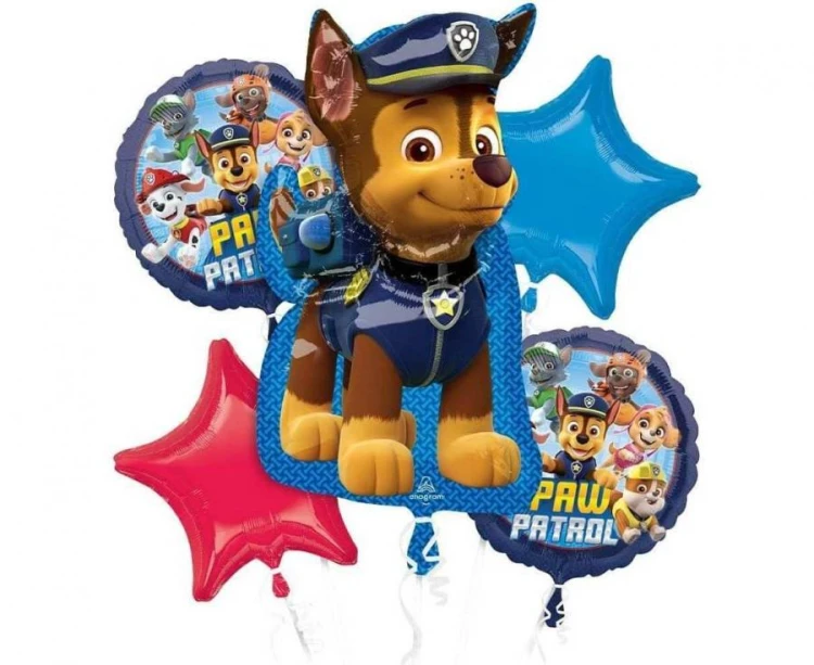 Balony foliowe Zestaw 5szt Psi Patrol PAW PATROL duży Chase Urodziny