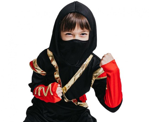 Zestaw dla dzieci Waleczny Ninja Przebranie Strój Kostium rozm. 130/140 cm