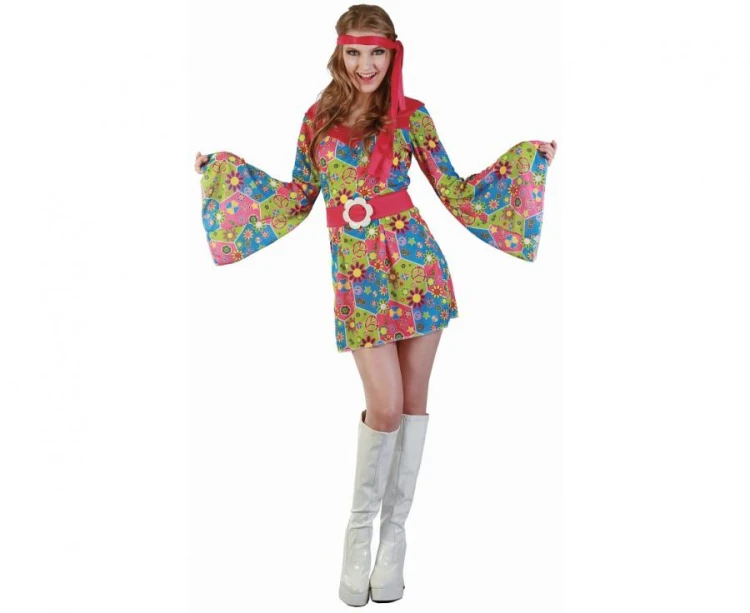 Zestaw dla dorosłych Kwiecista Hipiska Przebranie Strój Kostium rozm. M