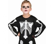 Strój Kościotrupa Dla Dzieci 120/130cm Czarno-biały Kombinezon na Halloween